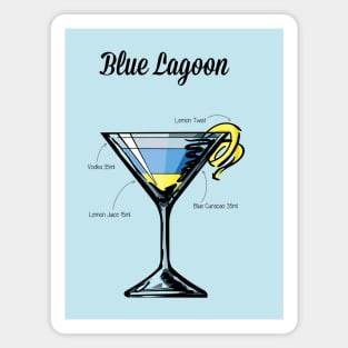 Blue Lagoon Cocktail Recipe Magnet